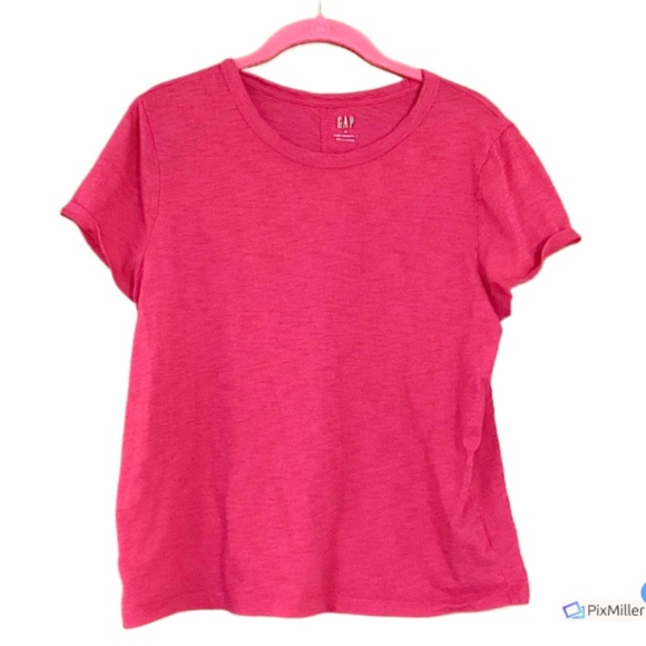 Gap Foreversoft Womens Neon Pink Cotton Slub Tee Shirt, XL - Picture 1 of 2